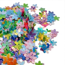 300 Pcs Glitter Flower Sequins, Mixed Colors, Loose Embellishments for Sewing, Jewelry Making, Wedding Decoration, Christmas, Clothes