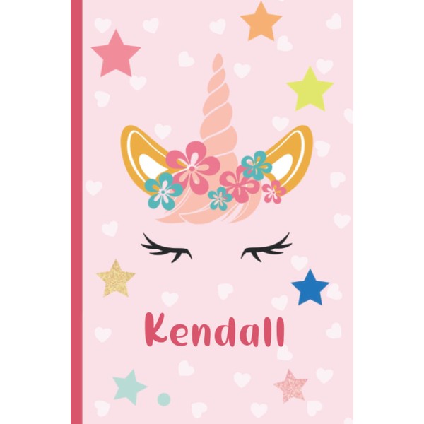 Kendall: Personalized Unicorn Flower Handwriting Notebook For Girls With Pink