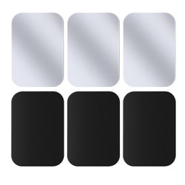 Juspota Kleber Metallplatte, 6 Stück Metallplättchen Selbstklebend für Magnet kfz Handyhalter, Metallplatten für Magnetische Auto Handyhalterung, 6 Rechteckige