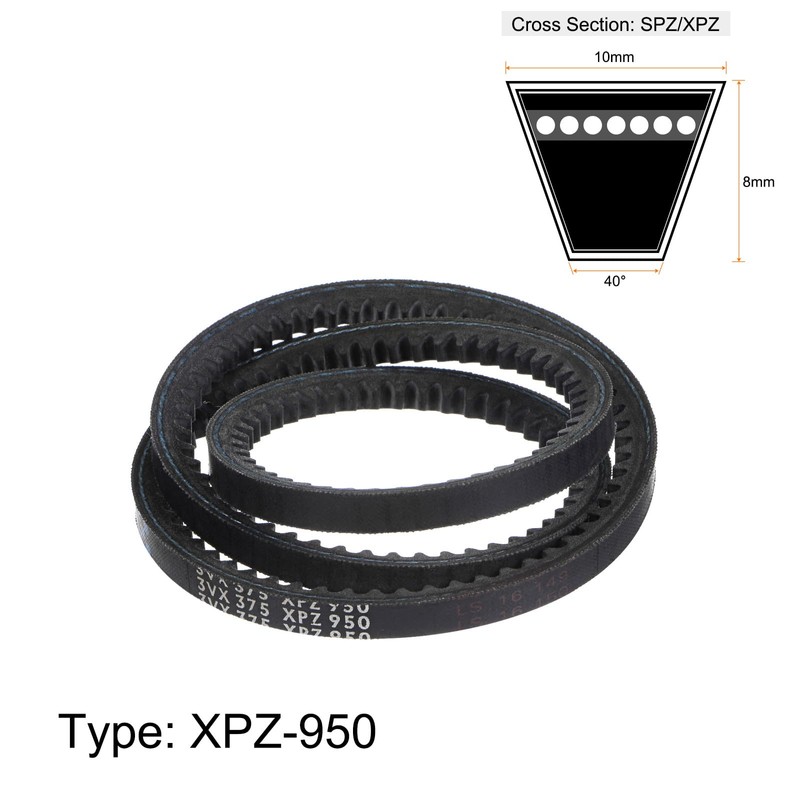 sourcing map XPZ-950 V-Belts Drive Belt 950mm Pitch Girth 10mm
