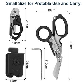 Trauma Scissors Multitool Rescue Scissors with 6 Practical Functions Foldable Stainless Steel Scissors Raptor Response Emergency Scissors Raptor with Holster Rescue Scissors Tools