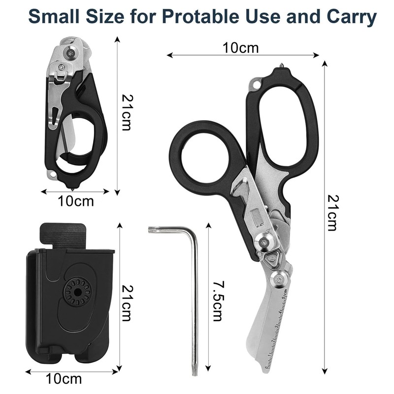 Trauma Scissors Multitool Rescue Scissors with 6 Practical Functions Foldable