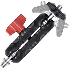 Magic Arm Double Ball Head 1/4" Spherical Joint Ball Joint Head Head Head 360° Panoramic Free Rotation Tilt Angle Change Mount Head Adapter (BK-RD)