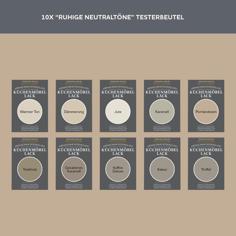 Rust-Oleum Küchenschränke Testerbox - Ruhige Neutraltöne - Seidenglanz