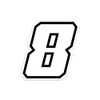 4R Quattroerre.it 13368 Racing Number 8 Moto GP, White, 10