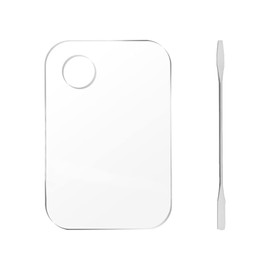 Lmyzcbzl Makeup Palette, Cosmetic Makeup Palette, Make-up Blending Palettes with Spatula, Clear Acrylic Makeup Mixing Palette, for Make Up/Nail Art