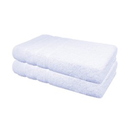 A & B TRADERS Premium Cotton Hand Towels 100% Soft Ring Spun Cotton 50 x 85 cm Hotel Quality Thick Absorbent (White, 2)