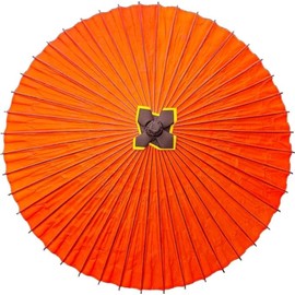 山本竹細工屋 （YAMAMOTOTAKIZAYIKUYA) Asian Home Rainproof Handmade Japanese Oiled Paper Umbrella Parasol Half Openable 29.5inch (Saffron Yellow)