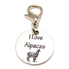 I Love Alpacas ChubbyChicoCharms Pewter Charm Zipper Pull