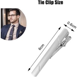 Mens Tie Clip Stainless Steel Metal Simple Necktie Tie Bar Clasp Clip Clamp Pins Sliver Color Minimalist for Men Business & Party Wedding Anniversary Best Gift (Silver)