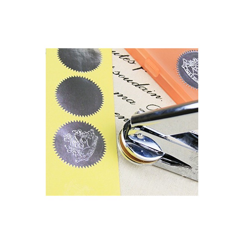 MDLG 100Pcs Blank Metallic Red Embossed Certificate Seals Stickers Scallop