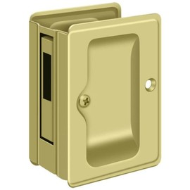 Deltana Sdar325u3 Heavy Duty Pocket Lock Adjutable Sliding Door Receiver, Polished Brass, 3-1/4"