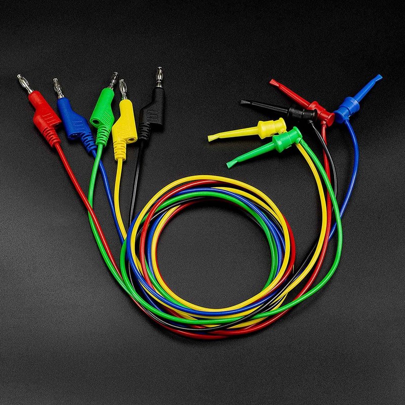 Hopbucan Pack of 5 Test Hooks Wire Stackable Banana Plug