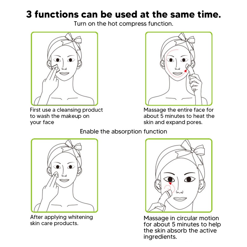 Facial Beauty Massager Hot Compress Vibration EMS Microcurrent Skin Tightening