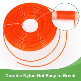 2.4mm Nylon Strimmer Wire, 328 Feet 100M Round Strimmer Line Strong Trimmer Cord for Garden Strimmer Grass Trimmers Electric (Orange)