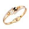 Rockyu Bracelet for Women Pink Gold 18k Plated, Zirconia, Titanium
