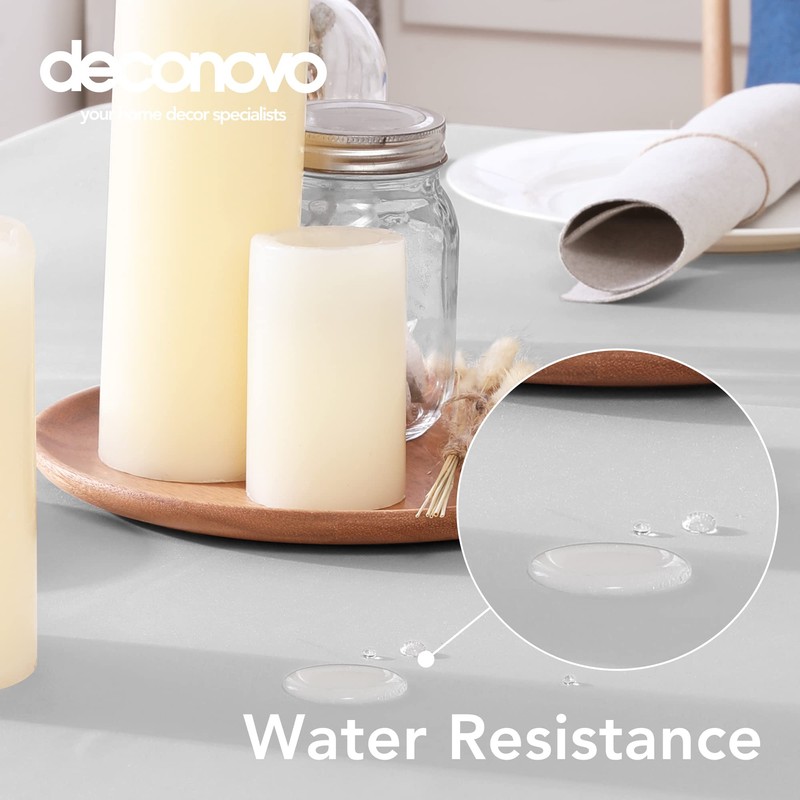Deconovo Oxford Decorative Water Resistant Table Cloth Wipeable Rectangle Tablecloth