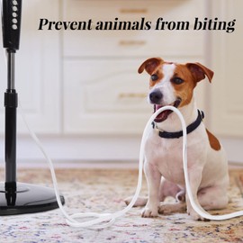 30ft Dog Cat Cord Protector Electric Wires Covers Wire Loom Tubing Protect Wires from Rabbits, Cats and Other Pets White