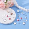 WEBEEDY 50 Sets Floral Button Stud Earring Making Kit Fresh