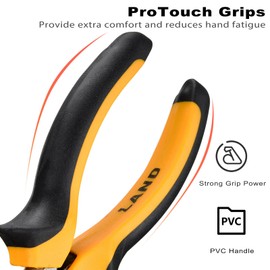 LAND High Leverage Pliers Set,8 inch Lineman's Pliers,6 inch Diagonal Cutting Pliers,8 inch Long Nose Pliers,3 Pcs Set