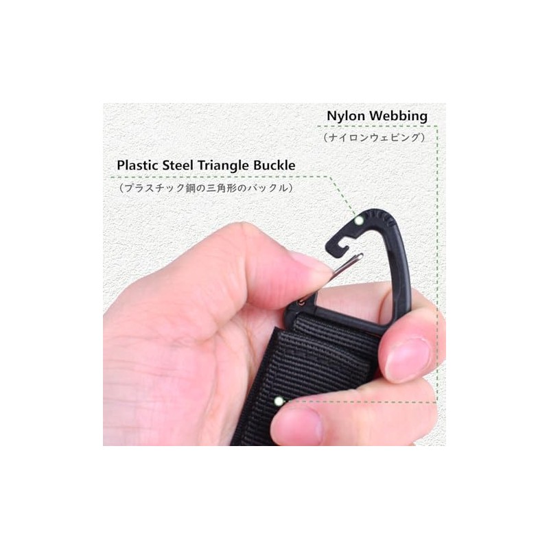 JEELAD Key Ring, Keychain, Tactical Ring, Carabiner, Velcro, Molle, Tactical