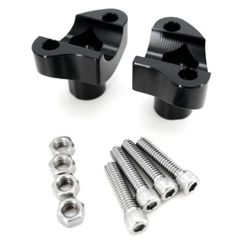 Cyreedom Black CNC Motorcycle Handlebar Risers for Harley Dyna FXDL FXD Fat Boy Heritage Softail FL Sportster XLH XL 883 1200-1 7/10 (1.7'') Tall, 1 Bar, Bottom Mount (Black)