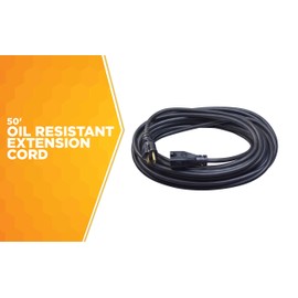 Woods 982452 50-Foot SJTOW Agricultural Outdoor Heavy Duty All- Weather Extension Cord, Oil Resistant Vinyl Jacket, Versatile Use, Powerful 15 Amps, 125 Volts, 1,875 Watt Extension Cord, Black