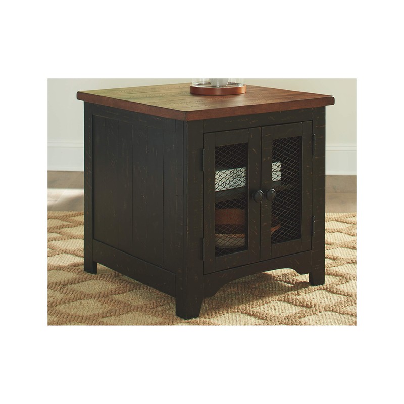 Signature Design by Ashley Valebeck Farmhouse Rectangular End Table with