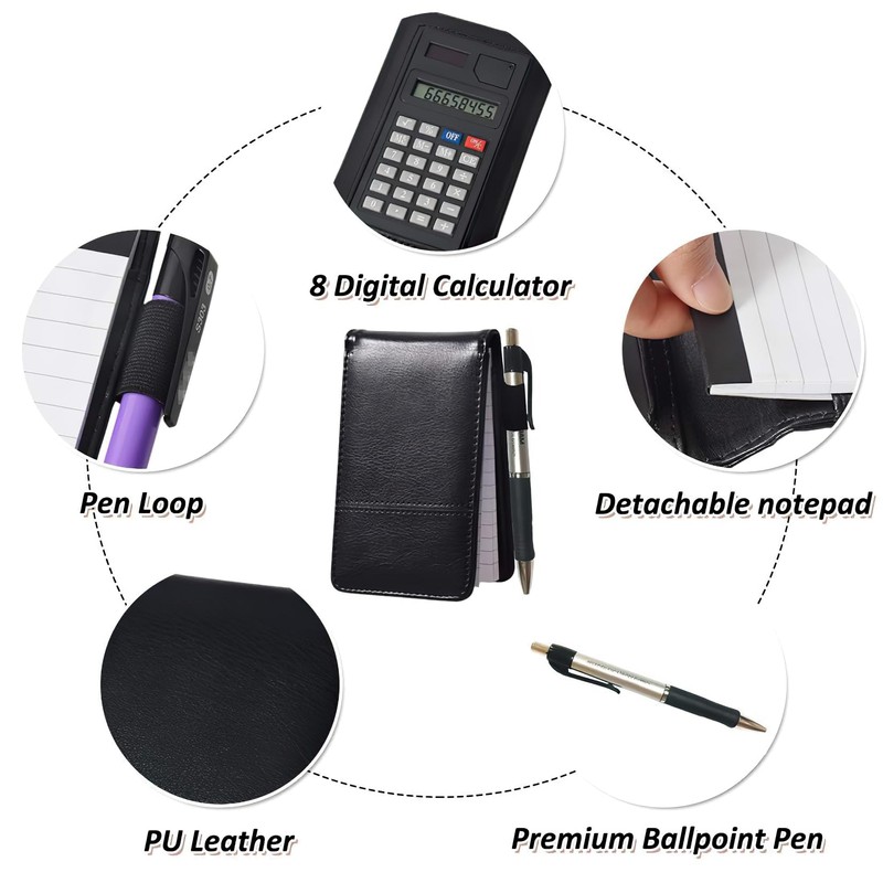 Elezeal Soft Leather A7 Notebook Pocket Refill Notepad Holder Set,