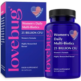 Lovebug Probiotics for Women with Pancran® – High Strength Lactobacillus & Bifidobacterium Bio Culture Complex - Vaginal Probiotic for Womens Intimate Flora & Digestive Health - 30 Capsules