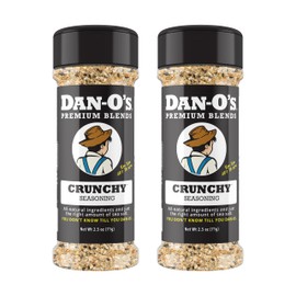 Dan-O's Crunchy Seasoning, 2.5 oz Bottle, 2 Pack, Everything Seasoning for Fish, Eggs, Salads and More, Sugar Free, Zero Calorie, Use this Spice Blend for Everything from Breakfast to Dinner