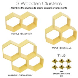 EXCELLO GLOBAL PRODUCTS Honeycomb Toilet Paper Holder with Bees - Holds 9 Rolls - Multiple Configurations, Yellow