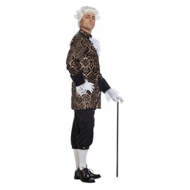 shoperama Marquis Louis Men's Baroque Rococo Costume Black/Gold Velvet Suit Graf King Nobleman French de Sade, Size: 54