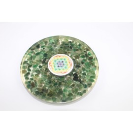 Prajet Energized Orgonite Healing Crystal Round Tea Coaster Approx. Diameter 3.5 inch thickness 0.5 inch (Green ave. Coaster Orgone)