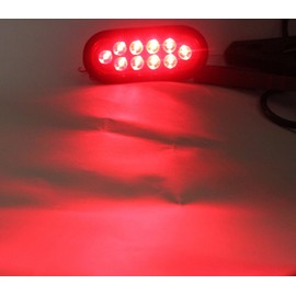 BLINGBLING SET of 10 Red Oval Sealed LED Stop Turn Signal and Parking Light Kit with Light, Grommet and Plug for Truck Trailer (Turn, Stop, and Tail Light)