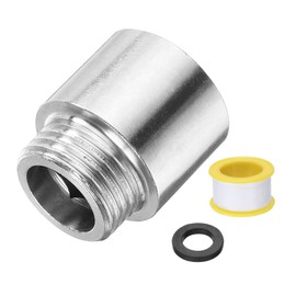 sourcing map Shower Head Extension Arm 30mm Length 304 Stainless Steel Shower Head Extender G1/2 Male to G1/2 Female Thread Straight Pipe Fitting Pipe Extension for Bathroom, Silver Tone