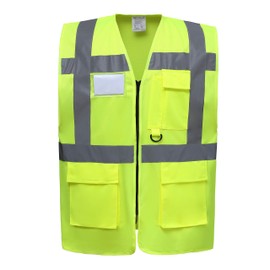 Yellow Zipped Hi Vis Viz Safety Vest Waistcoat Reflective High Visibility EN471 BS small