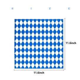 Watayo 100PCS Blue&White Wax Checkered Food Wrapping Papers-Checkered Grease Resistant Liners for Oktoberfest Plasic Food Basket of Wrapping Bread and Sandwiches Restaurants, BBQs(100pcs)