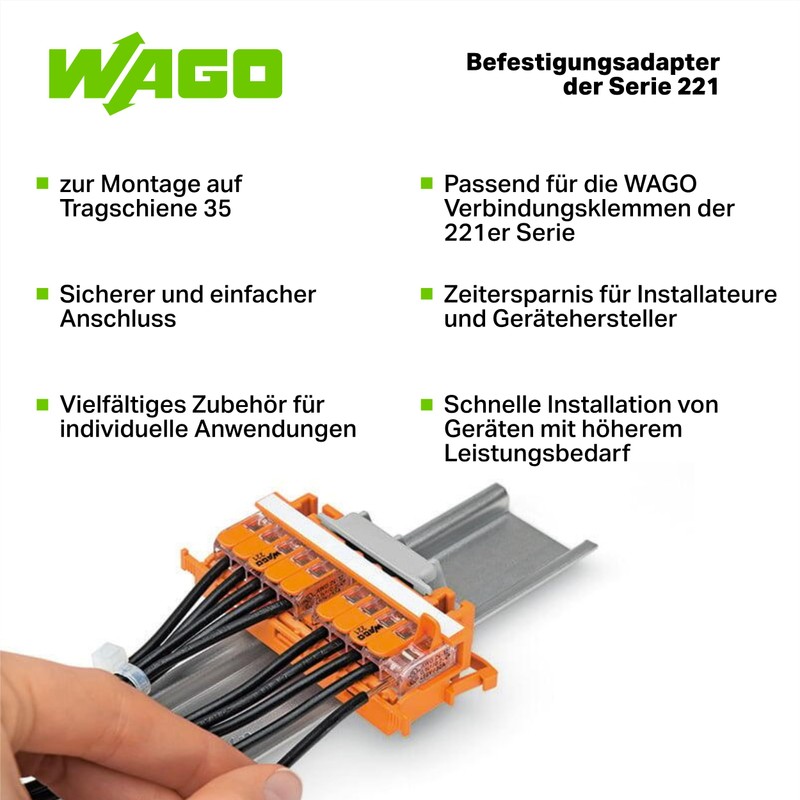 WAGO Mounting Adapter 221-510 | Mounting Adapter Series 221 (6