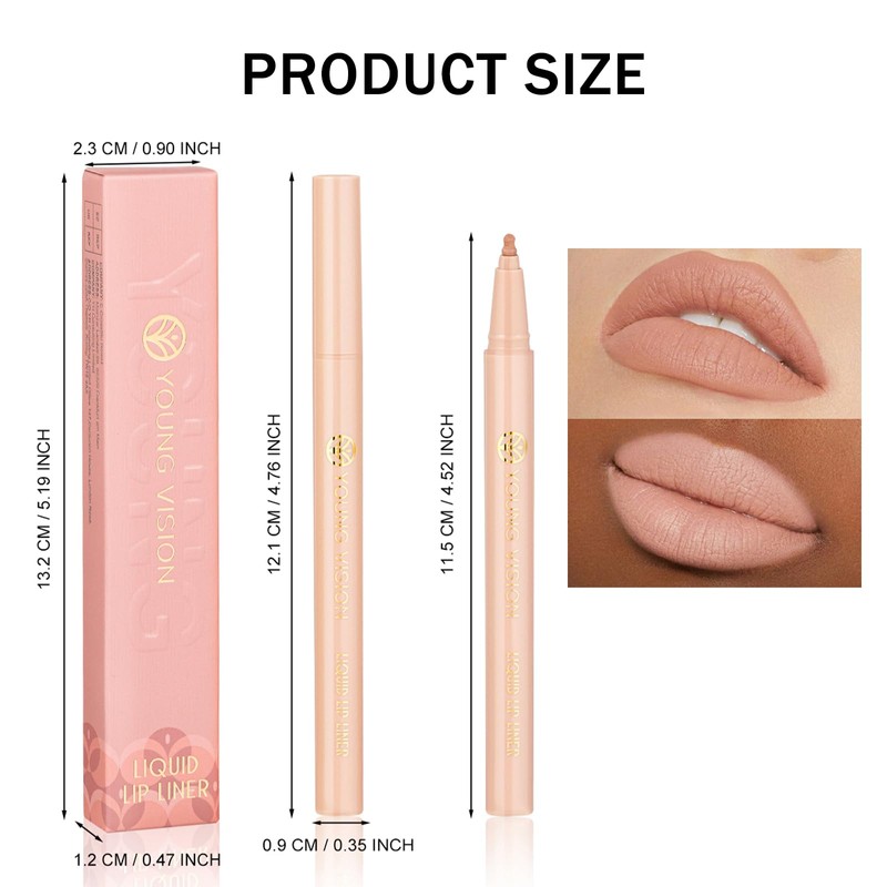 Matte Waterproof Lip Liners Pencil - 2 in 1 Matte