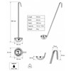 Stainless Steel Soup Ladle with Long Handle, 0.5-16 oz Capacity,
