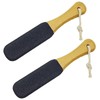 Pumice Stone Foot File, 2 Pack Wooden Pedicure Foot Scrubber