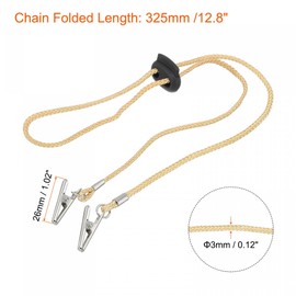 sourcing map Napkin Chain, 12.8" 6Pcs Polyester Neck Bib Holder Chain Sun Hat Strap Cord Lanyard with Adjustable Buckle Clips for Napkin Cap Fixing, Beige