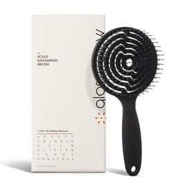 Gloss&Glow Scalp Scrub Shampoo Brush, Black, 1 Piece / 글로스앤글로우 두피쓱싹 샴푸브러쉬, 블랙, 1개