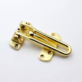 TOGU Solid Thicken Security Door Guard,Gate Latches Swing Bar Door Guard,Burglar-Proof Padlock Door Clasp for Home,Apartment,Hotel,Motel,Dormitory,Satin Gold