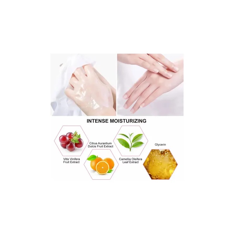 Mascarilla Guantes Manos Colágeno Hidratante Vitamina E 1par