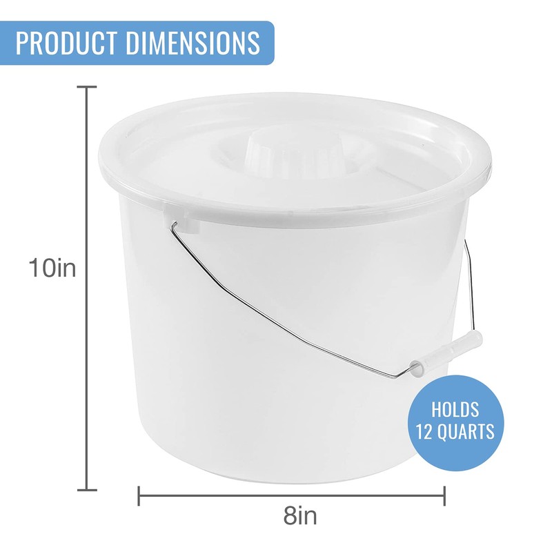 DMI Bedside Commode Replacement Bucket with Lid & Handle, Easy