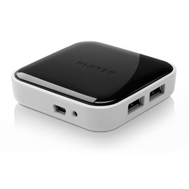 Belkin 4-Port Powered Desktop USB Hub with Support for USB-A, USB 2.0, and USB 1.1, Black and White