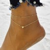Turandoss Tiny Initial Ankle Bracelets for Women, 14K Gold Filled
