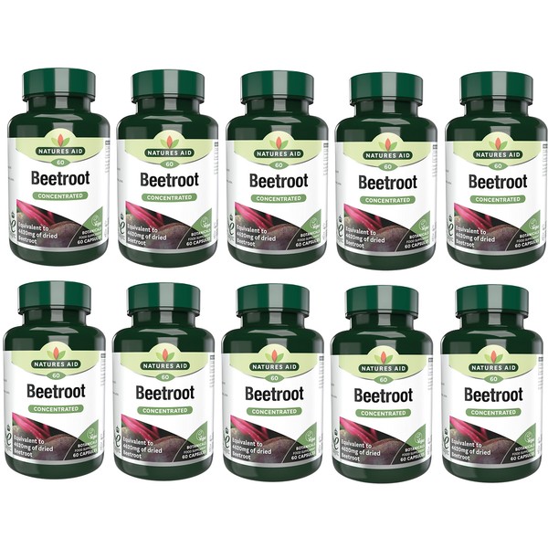Natures Aid Beetroot Capsules, Equivalent to 4620 mg Dried Beetroot,